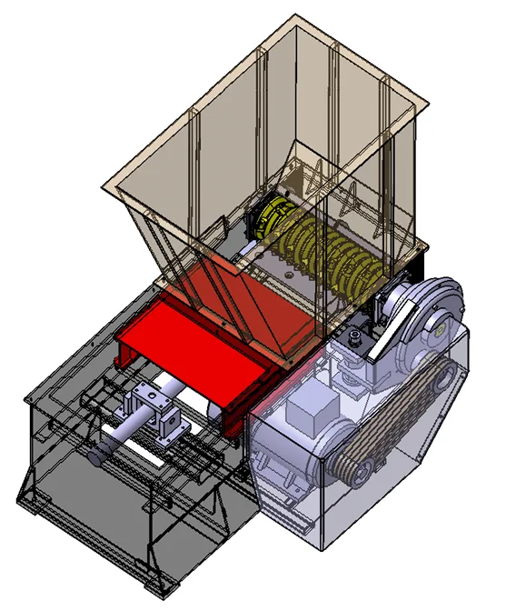 3D view with rotor and drive